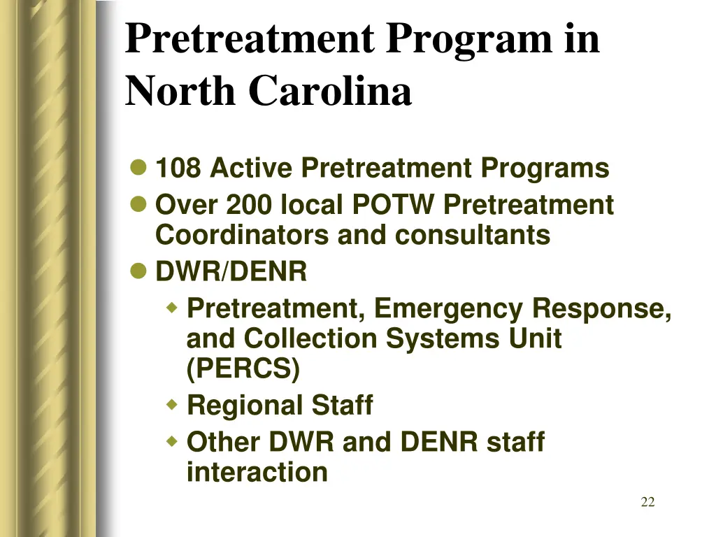 pretreatment program in north carolina 1