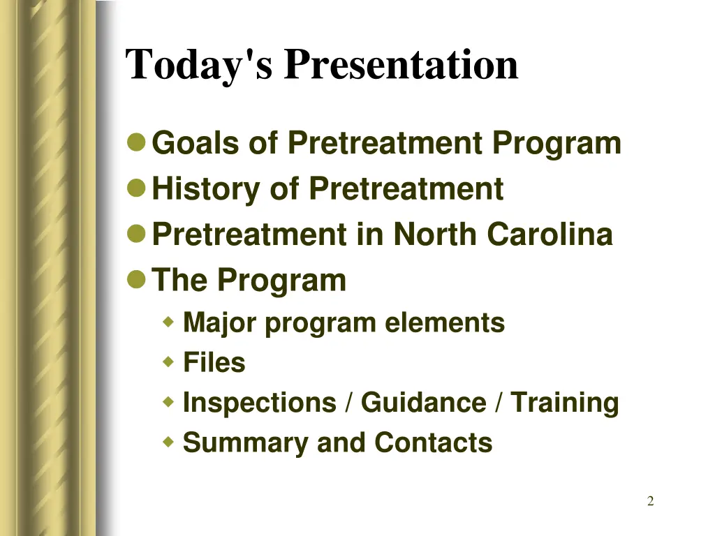 today s presentation