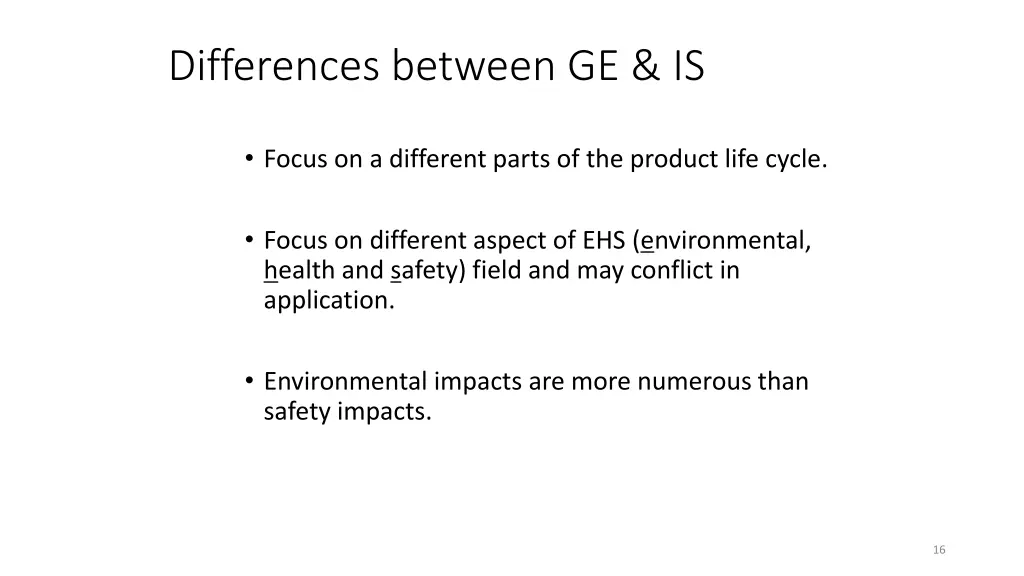differences between ge is