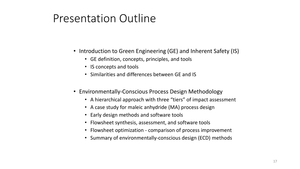presentation outline 1