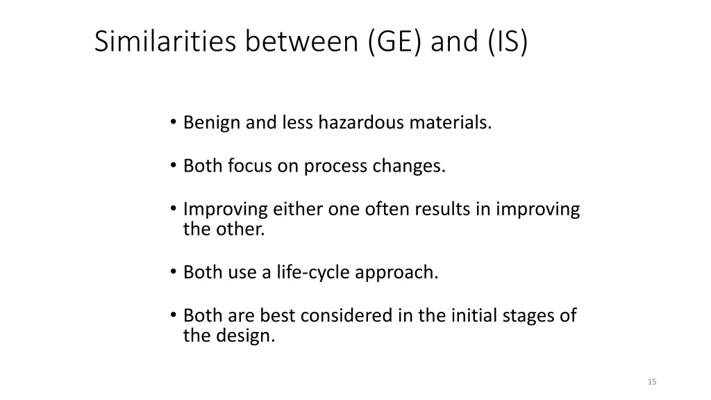 similarities between ge and is