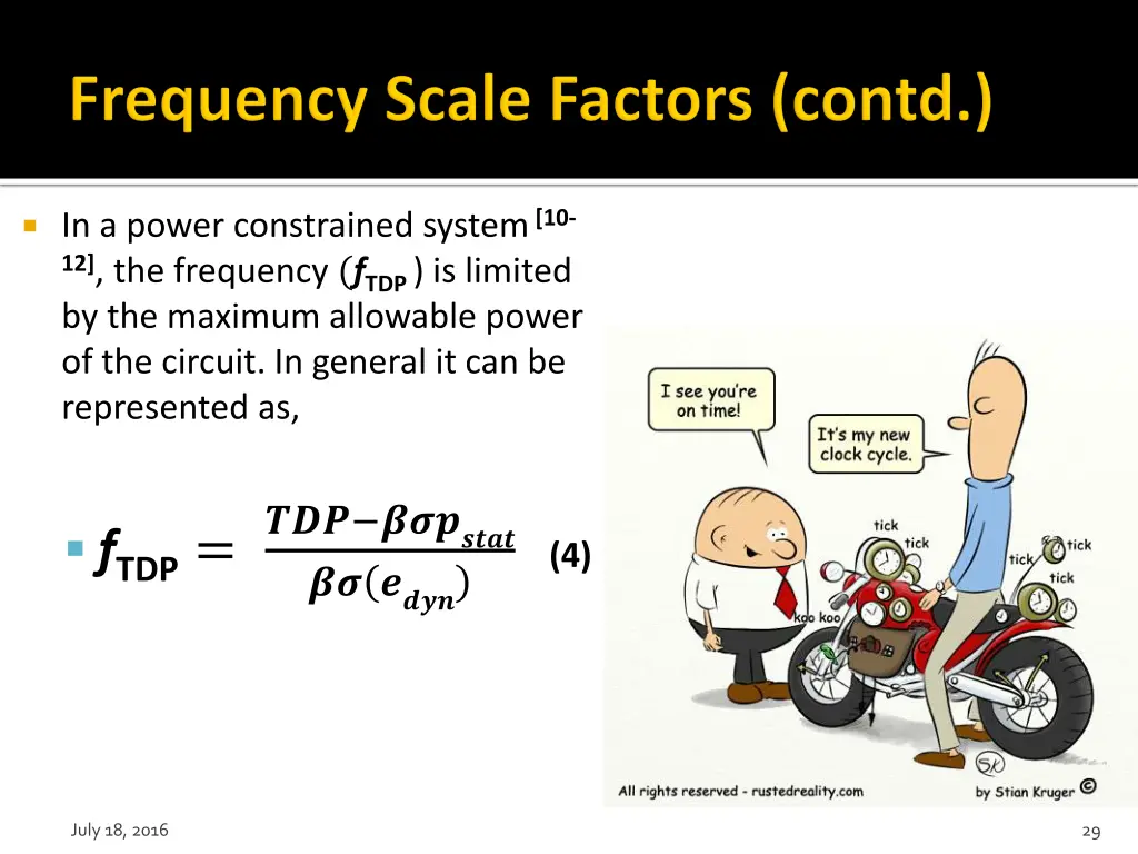 in a power constrained system 10 12 the frequency