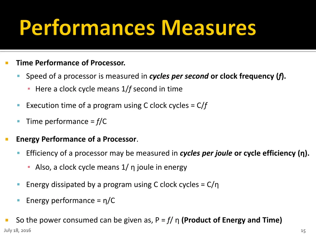 time performance of processor