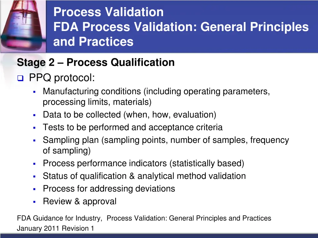 process validation fda process validation general 12