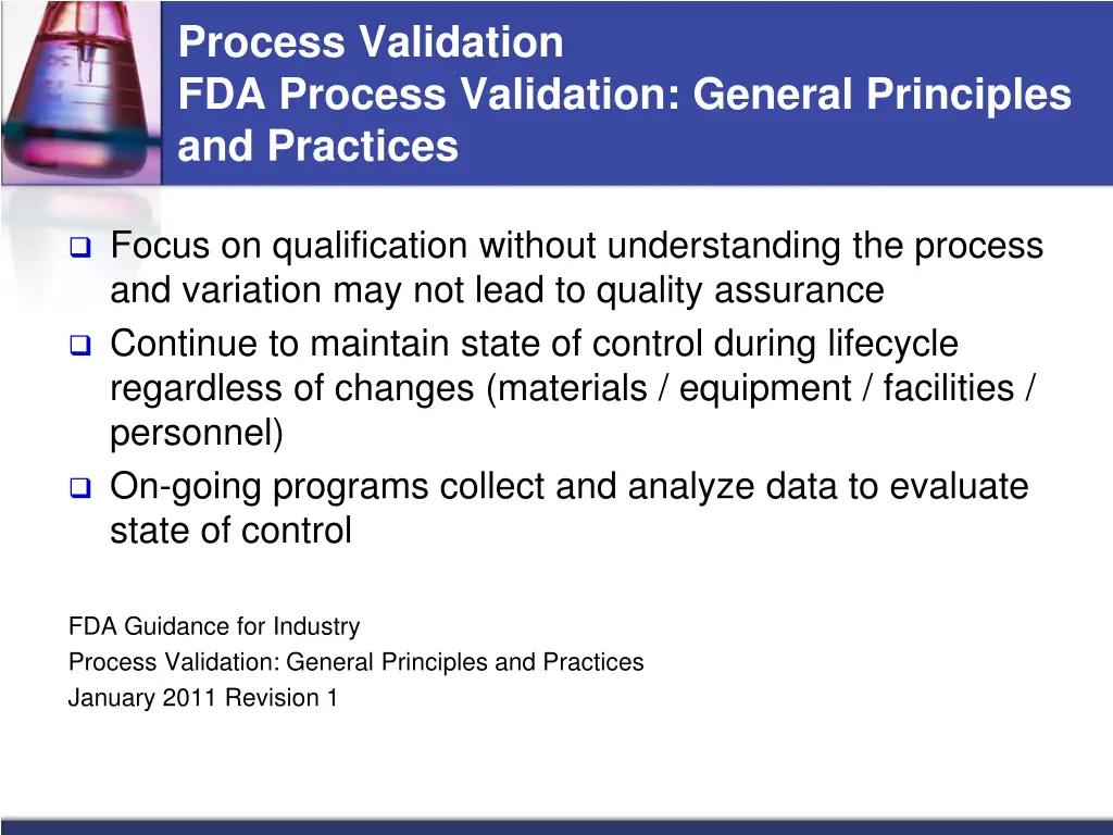 process validation fda process validation general 6
