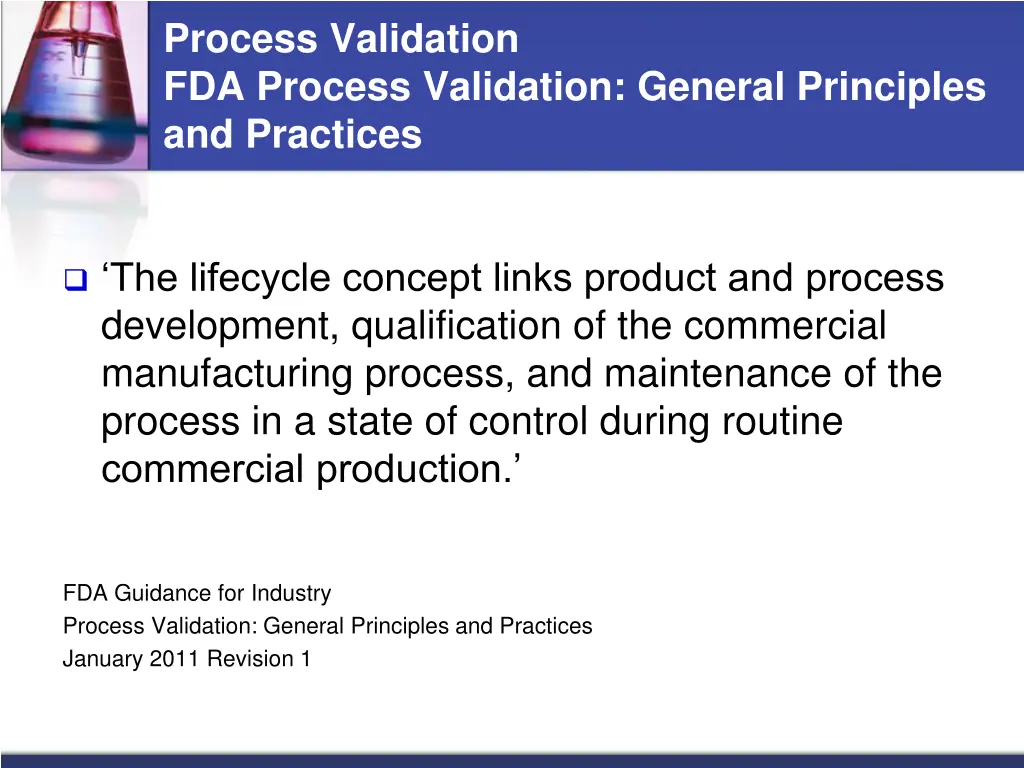 process validation fda process validation general