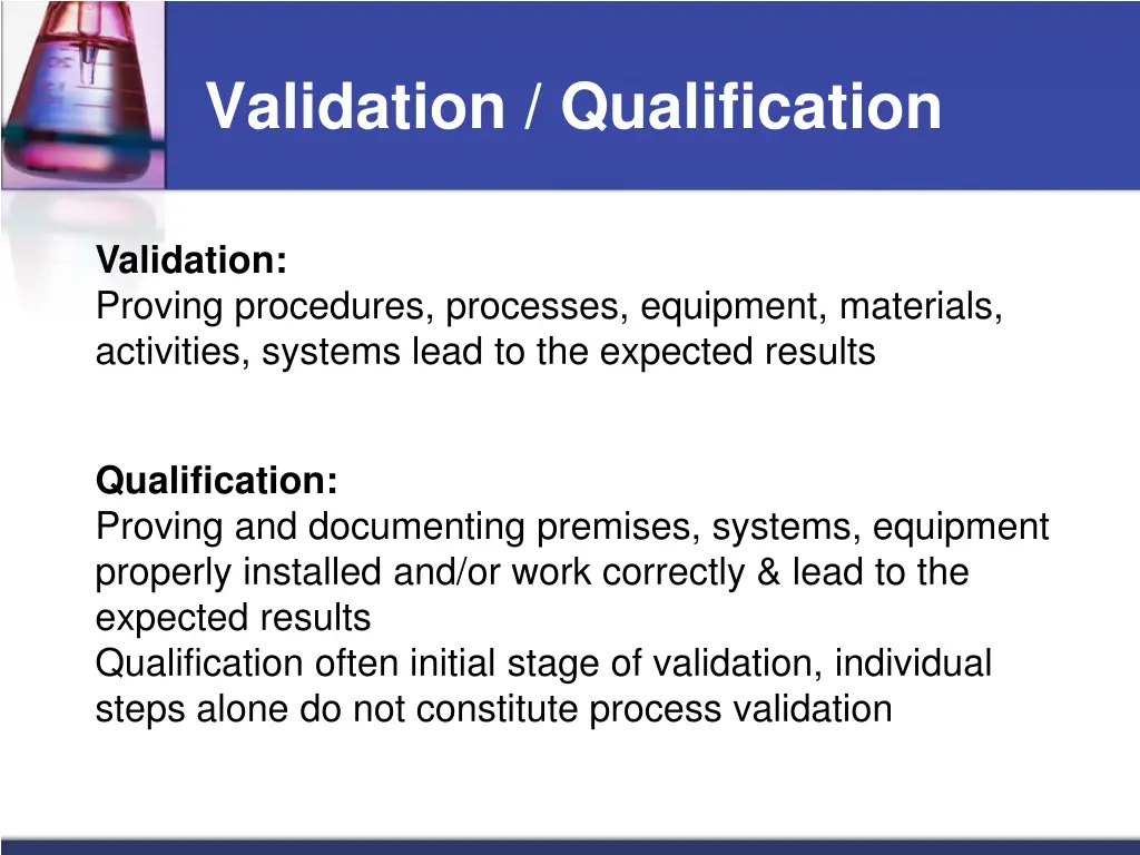 validation qualification
