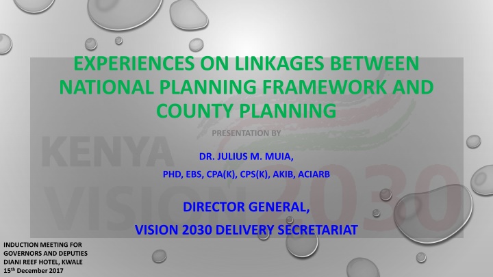 experiences on linkages between national planning
