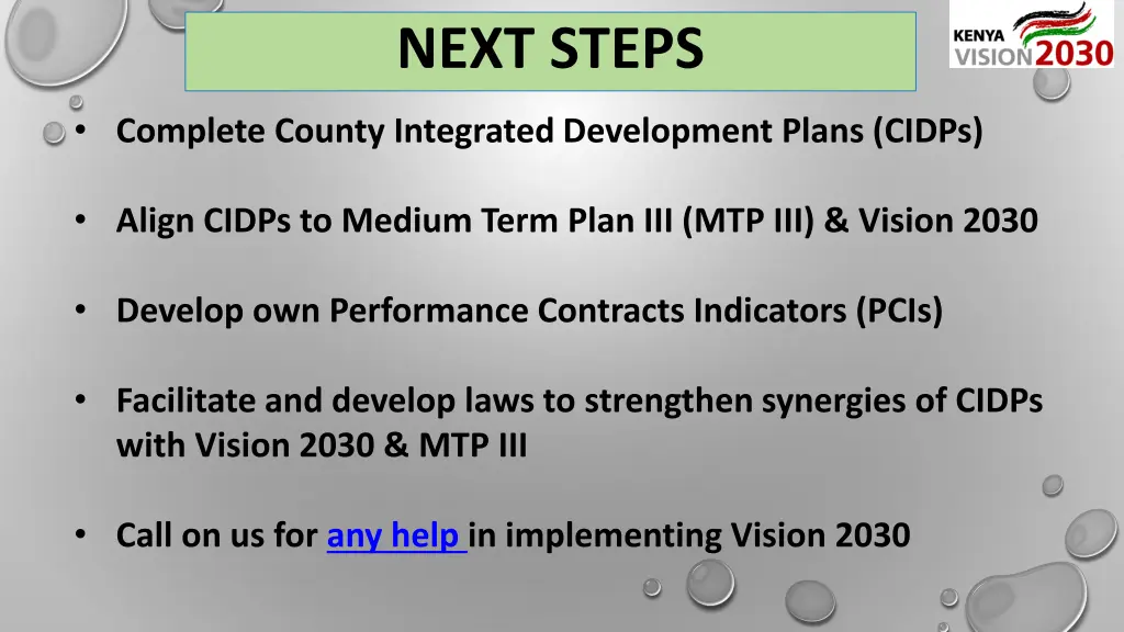 next steps