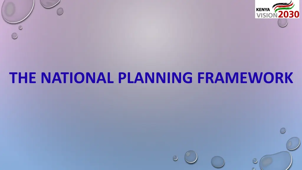 the national planning framework