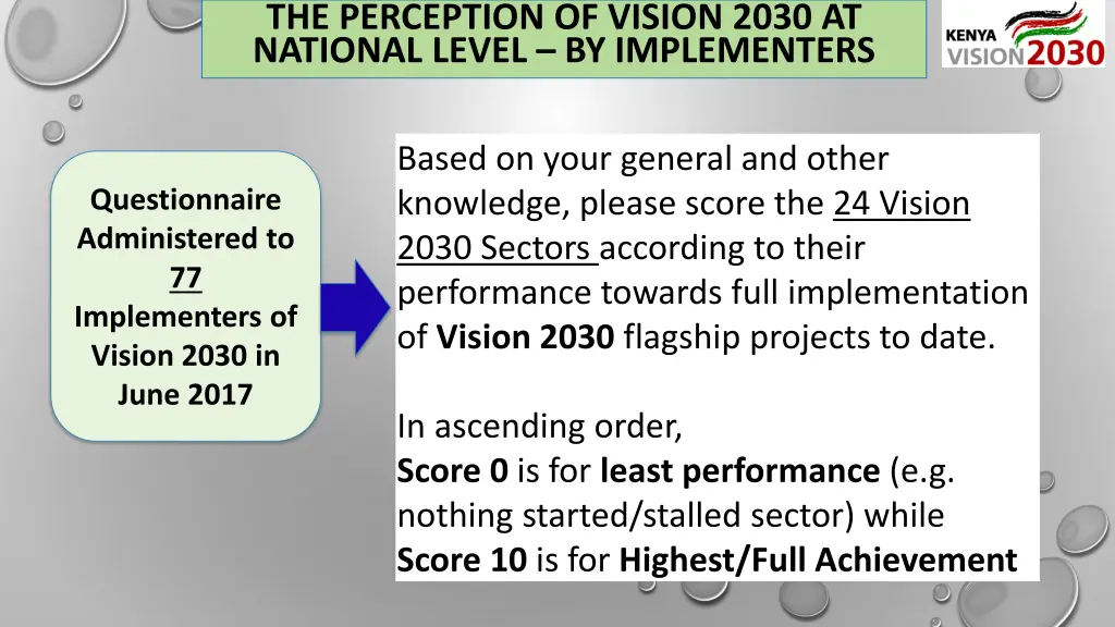 the perception of vision 2030 at national level
