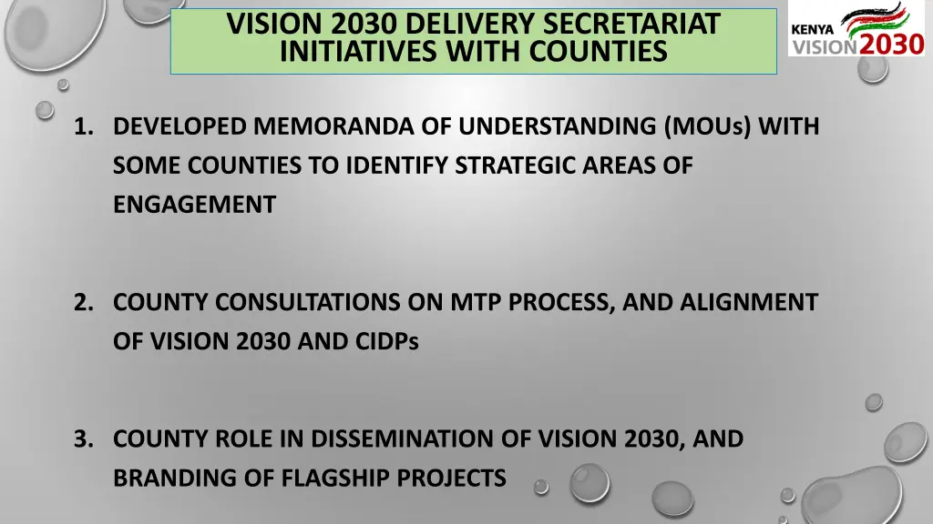 vision 2030 delivery secretariat initiatives with