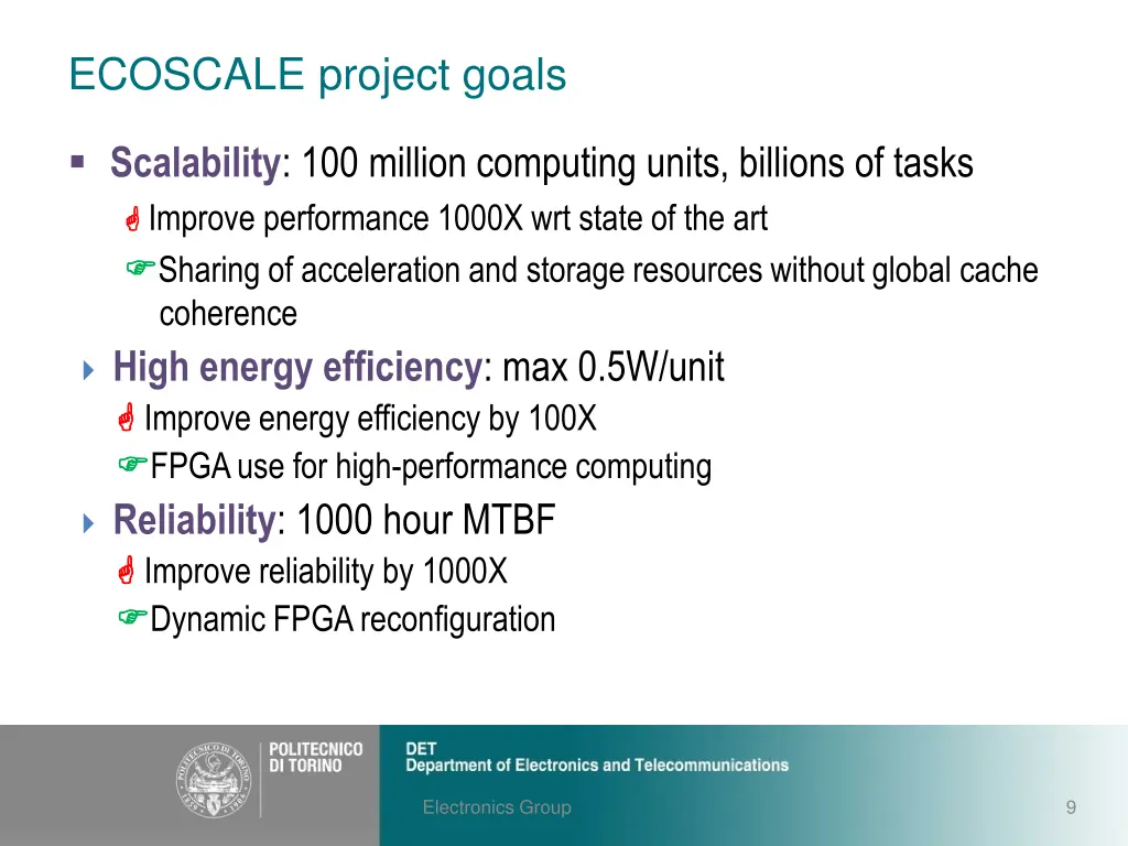 ecoscale project goals
