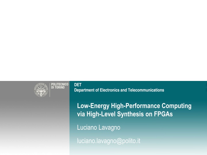 low energy high performance computing via high