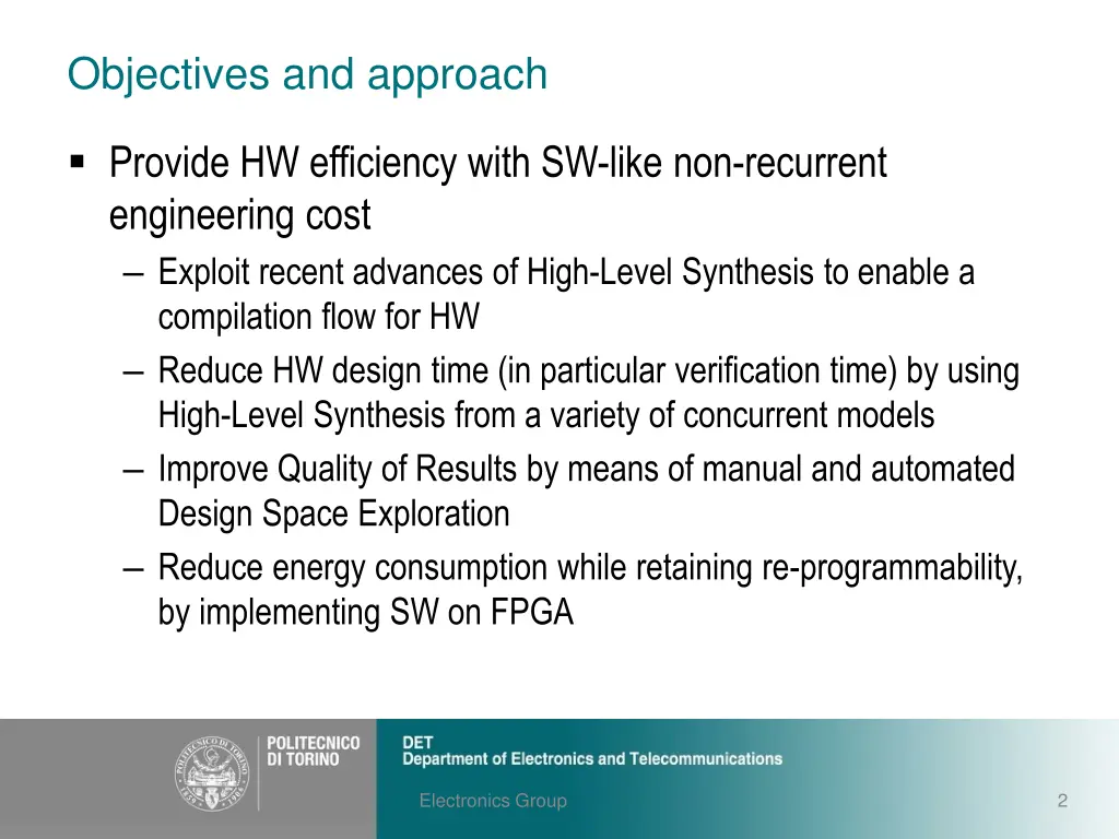 objectives and approach