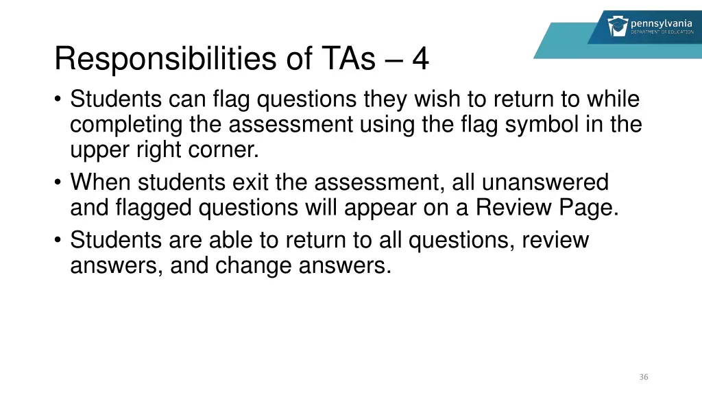 responsibilities of tas 4 students can flag