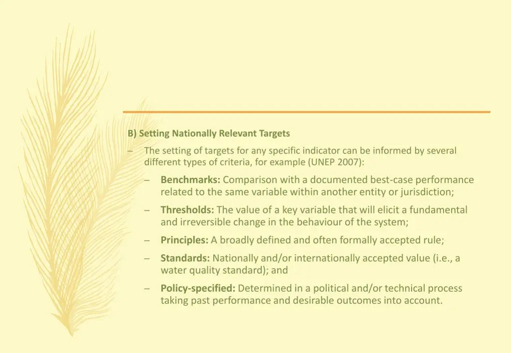 b setting nationally relevant targets