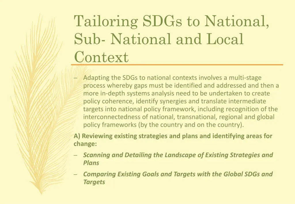 tailoring sdgs to national sub national and local