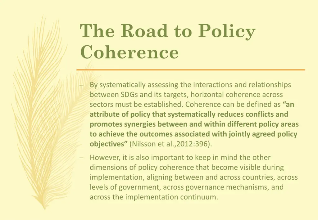 the road to policy coherence