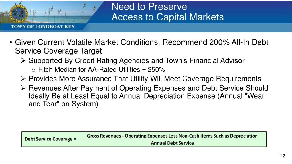 need to preserve access to capital markets