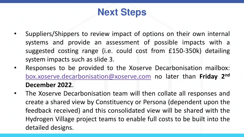 next steps