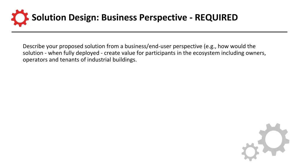solution design business perspective required