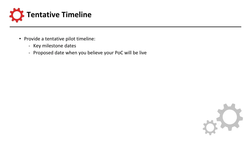 tentative timeline