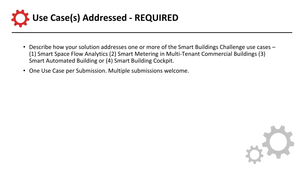 use case s addressed required