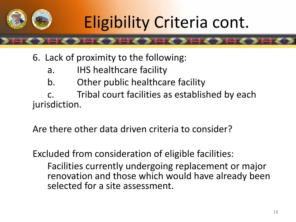 eligibility criteria cont