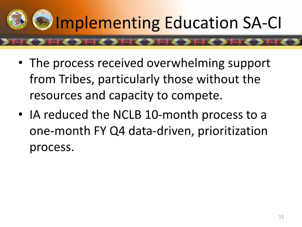 implementing education sa ci