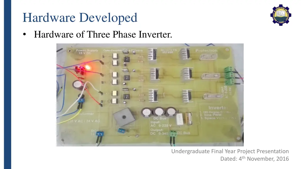 hardware developed hardware of three phase