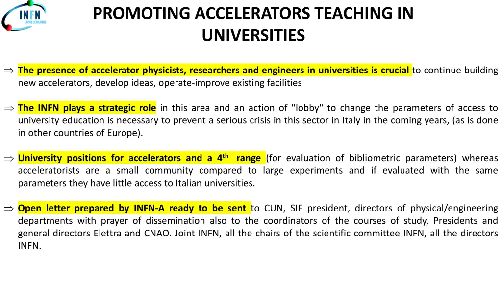 promoting accelerators teaching in universities