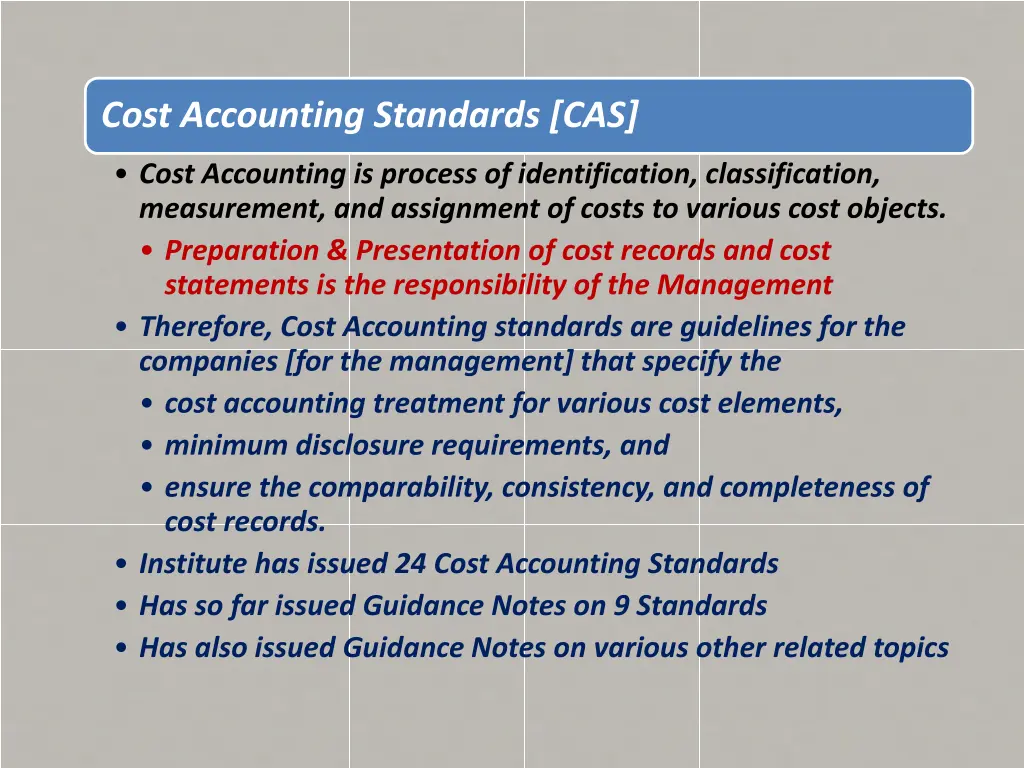cost accounting standards cas