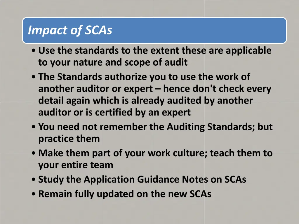 impact of scas 1
