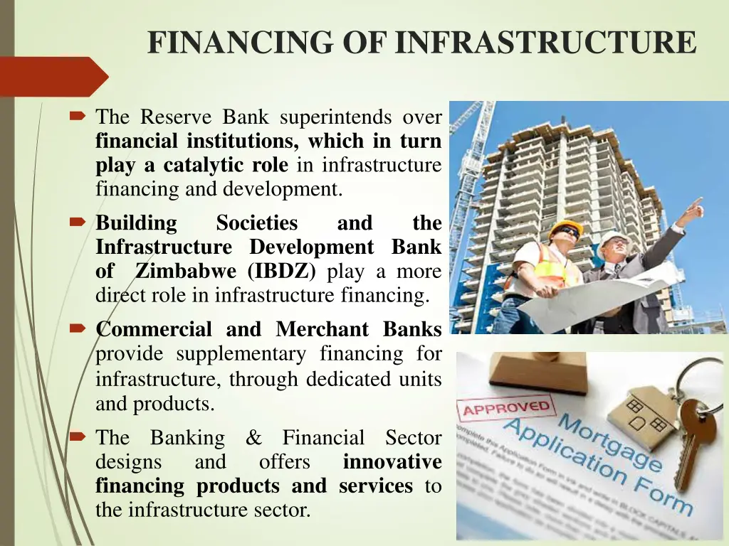 financing of infrastructure
