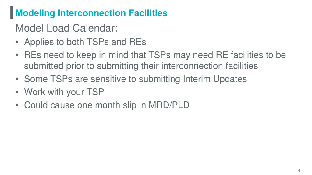 modeling interconnection facilities model load