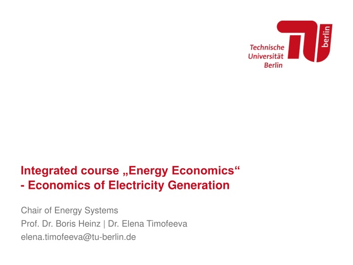integrated course energy economics economics