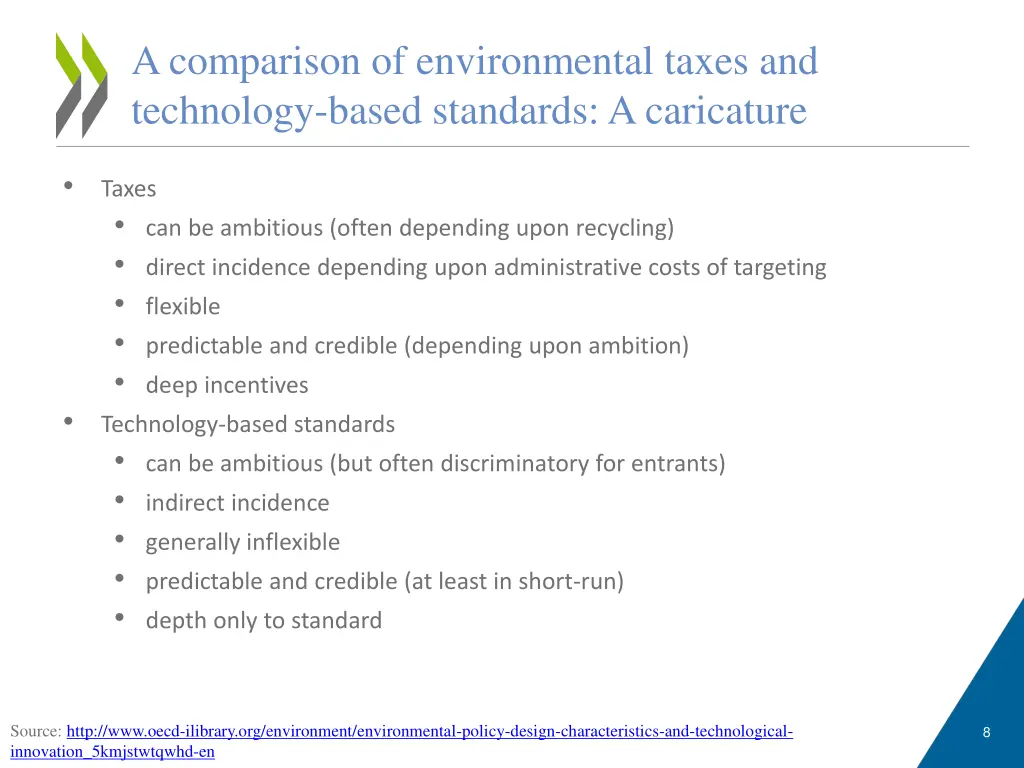 a comparison of environmental taxes