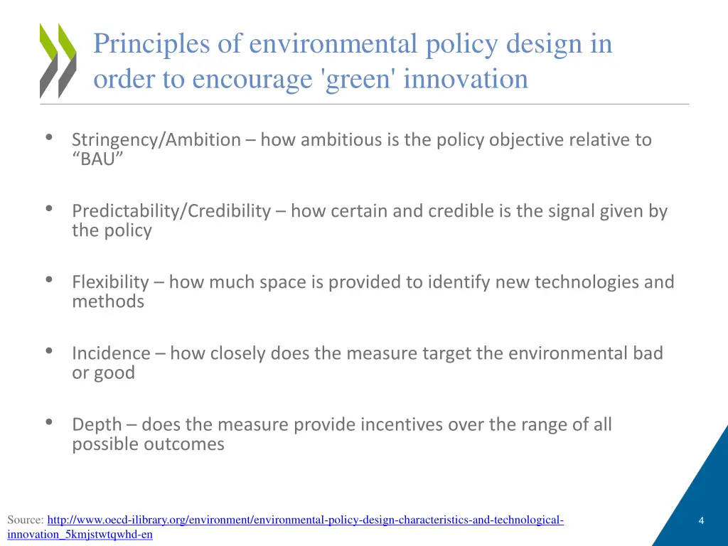 principles of environmental policy design