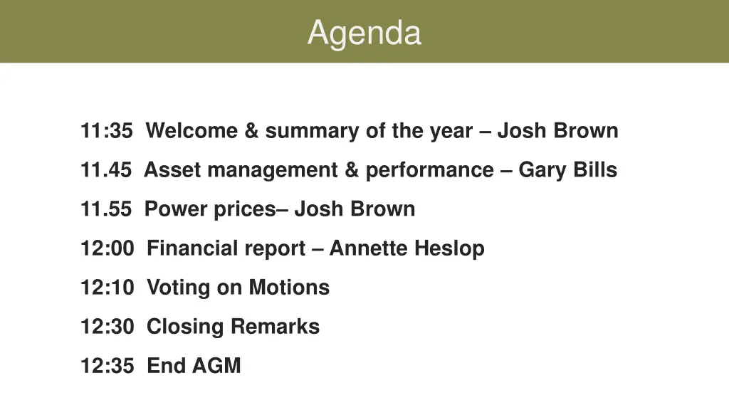 agenda
