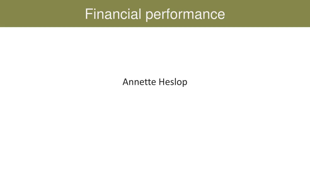 financial performance