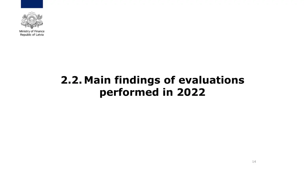 2 2 main findings of evaluations performed in 2022