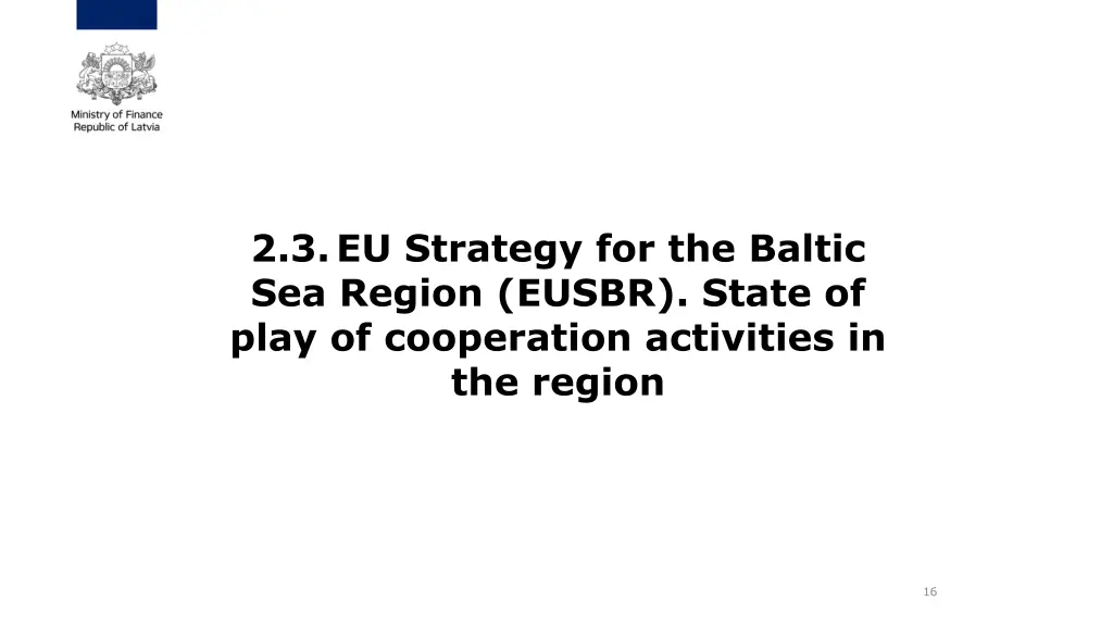 2 3 eu strategy for the baltic sea region eusbr