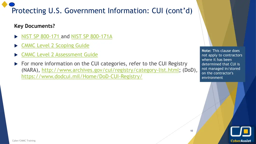 protecting u s government information cui cont d 1