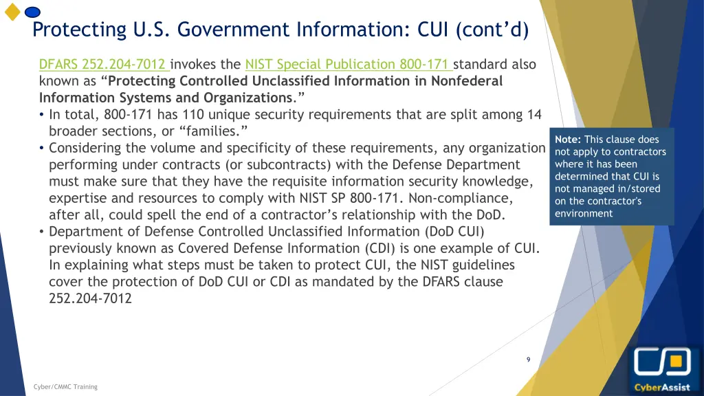 protecting u s government information cui cont d