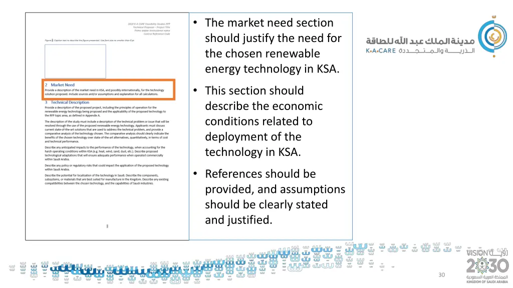 the market need section should justify the need