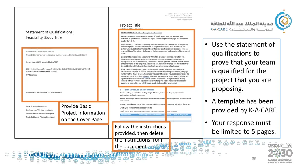 use the statement of qualifications to prove that