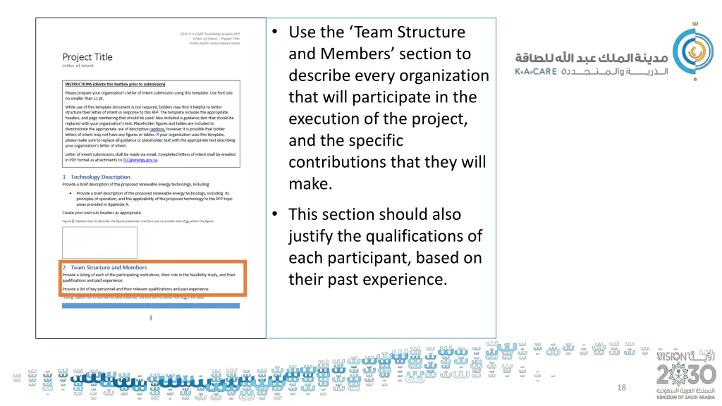 use the team structure and members section
