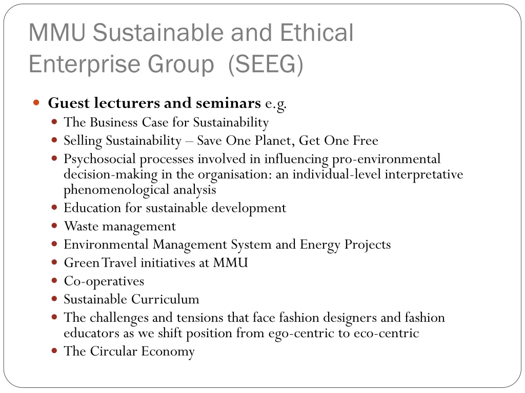 mmu sustainable and ethical enterprise group seeg 2