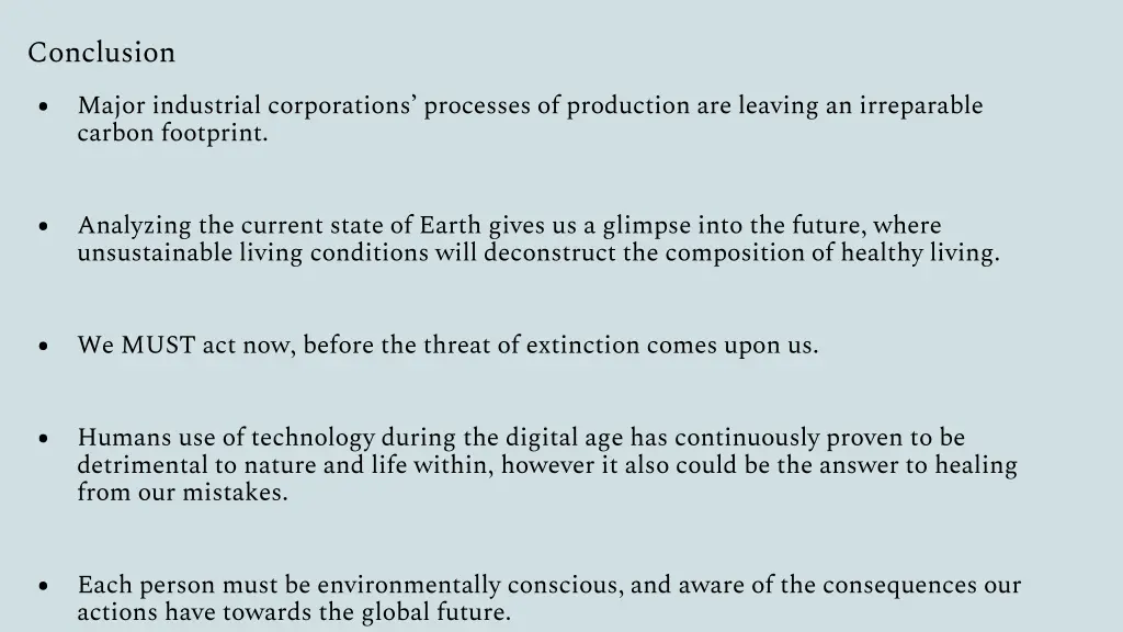 conclusion carbon footprint